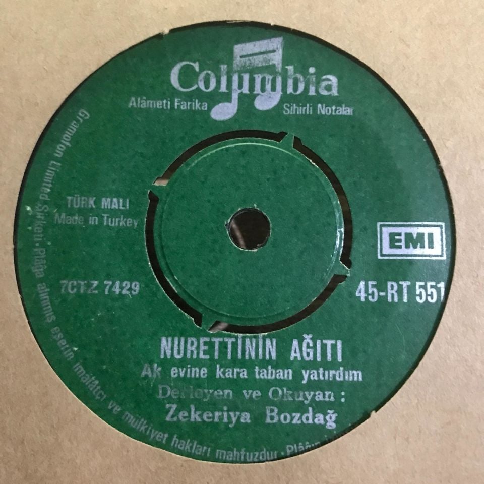 Nurettin'in ağıdı - Seni gidi mavili - Zekeriya BOZDAĞ / Ağıt - 45'lik plak