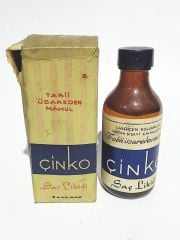 Çinko Saç Likidi - Çinko Bandırma / Eski ilaç şişesi