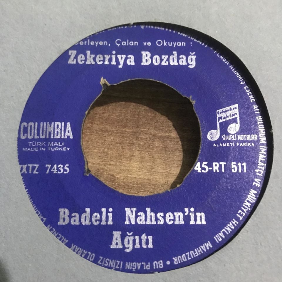 Badeli Nahsen'in ağıtı - Çavuş sizin eviniz - Zekeriya BOZDAĞ / Ağıt - 45'lik plak