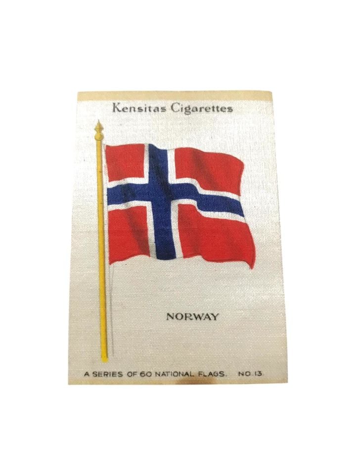Norveç - İpek bayrak / Kensitas Cigarettes Norway - 5.5x7.5