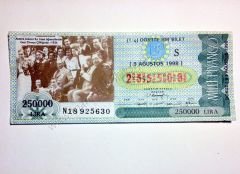 9 Ağustos 1998 - Dörtte bir bilet  - Milli piyango bileti