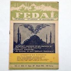 Fedai dergisi,Ocak 1966, Sayı: 27 Kemal FEDAİ