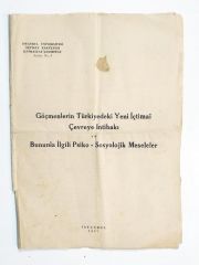 Göçmenlerin Türkiyedeki yeni içtimai çevreye intibakı - Efemera