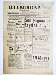 Lüleburgaz Postası gazetesi, 16 Mayıs 1960 - Efemera