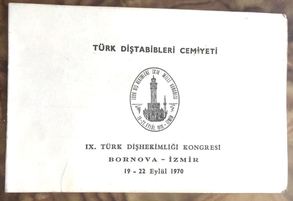 Türk Diştabipleri Cemiyeti - IX. Türk Dişhekimliği Kongresi / İzmir Bornova 1970 - Davetiye