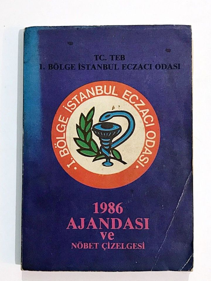 1986 Ajandası ve Nöbet Çizelgesi / 1. Bölge İstanbul Eczacı Odası