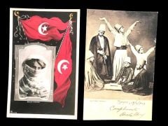 Türk kadını ve İzmir'de Dervişler - Levant Koleksiyon 2 adet kartpostal