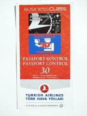 Türk Hava Yolları / Pasaport Kontrol - Efemera