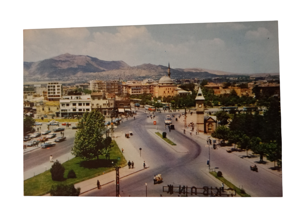 Kayseri - Meydan saati ve kurşunlu camii görünüşü - Kartpostal