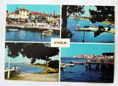 Ayvalık Şehirden 4 muhtelif görünüş - Kartpostal Ayvalık İlo color kartpostal