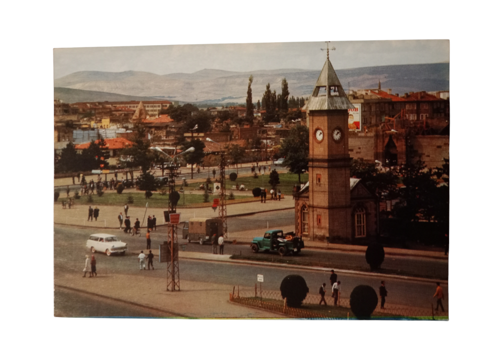 Kayseri Cumhuriyet Alanı ve saat kulesi - Kartpostal