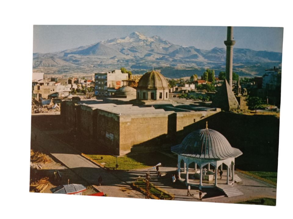 Hunad camii ve Erciyes dağı - Kayseri - Kartpostal