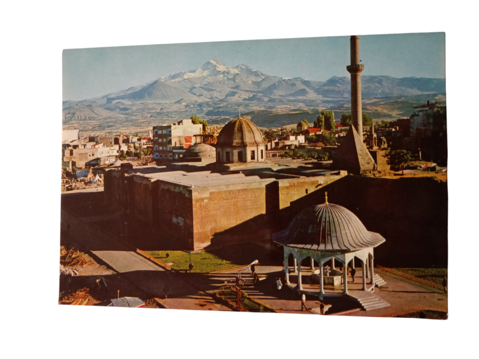 Hunal camii ve Erciyes dağı - Kayseri - Kartpostal