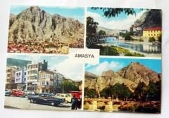 Amasya Şehirden 4 muhtelif görünüş - Kartpostal Amasya Tuna color kartpostalları
