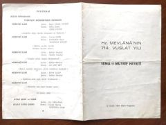 Hz. Mevlana'nın 714. vuslat yılı - Sema ve Mutrip heyeti 1987 / Program