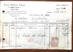 Peri Sofra Tuzu - 1957 tarihli fatura
