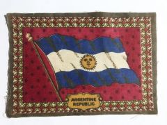 Argentine Republic / Arjantin - 1910'lar Tütün promosyonu, 14x21 kumaş bayrak