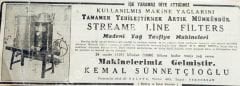 Streame Line Filters madeni yağ tasfiye makineleri Kemal SÜNNETÇİOĞLU  - Dergiden çıkma reklam - Efemera