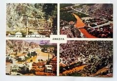 Amasya Şehirden dört muhtelif görünüş - Kartpostal Amasya Tuna color kartpostalları