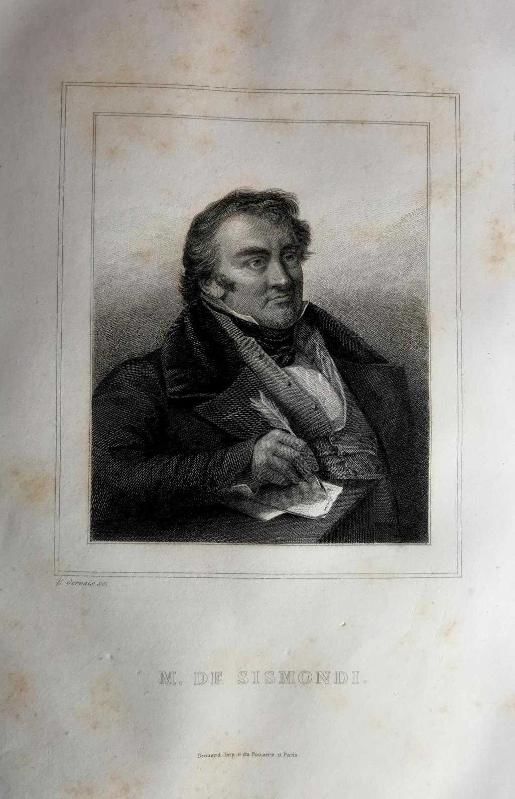 M. DE SISMONDI - 1830 tarihli, baskı. gravür