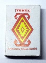 Tekel Anadolu Kilim motifi kibrit  Sarı kırmızı