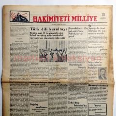 Hakimiyeti Milliye gazetesi, 18 Ağustos 1934 Türk Dil Kurultayı, Yalova, - Efemera