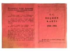 1950 - 1954 Seçmen kartı / Mimar Cemil TOROL
