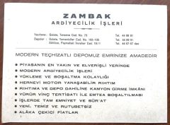 Zambak Ardiyecilik İşleri GALATA - Reklam kart