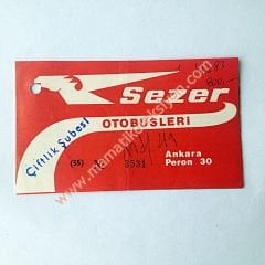 Sezer otobüsleri Çiftlik şube - Otobüs bileti Eski Otobüs biletleri - Efemera