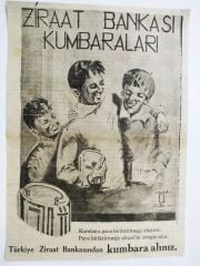 Ziraat Bankası Kumbaraları / Dergiden, gazeteden çıkma Kumbara reklamı - Efemera