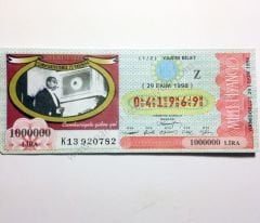 29 Ekim 1998 Yarım bilet - Milli Piyango bileti