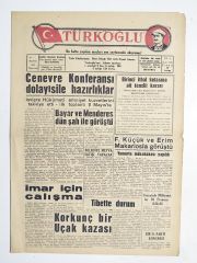 Türkoğlu gazetesi 4  Mayıs 1959 - Eski Gazete