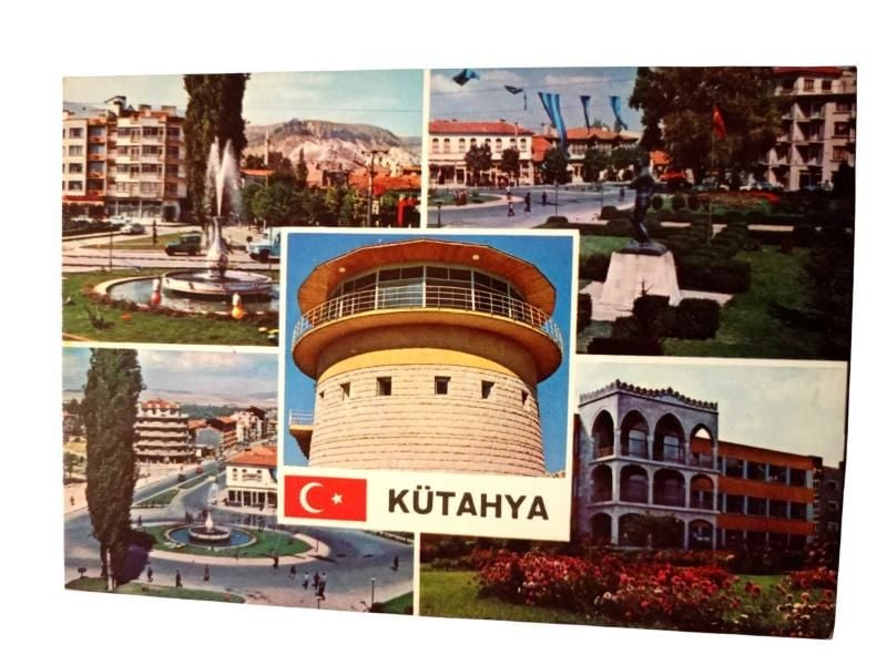 KÜTAHYA Beş ayrı görünüş - 1970'li yıllara ait kartpostal / Arkası yazısız