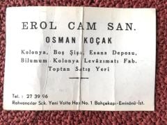 Erol Cam San. Kolonya, boş şişe - Kartadres