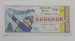 31 Aralık 1975 - Onda bir bilet - Milli Piyango bileti - Efemera