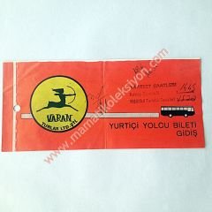 Varan Turlar Ltd. Şti. - Otobüs bileti - Kızılay terminali Eski Otobüs biletleri - Efemera