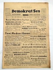 Gaziantep, Demokrat Ses gazetesi, 4 Ağustos 1960 - Efemera