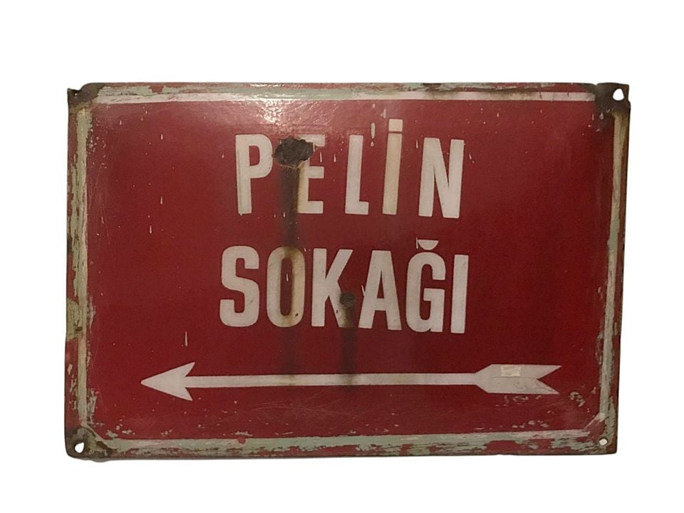 ''Pelin Sokağı'' Orijinal Emaye Sokak Tabelası