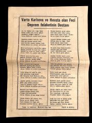 Varto Karlıova ve Hınıs'ta olan deprem destanı - Malatya'lı Hacı Işık / Destan
