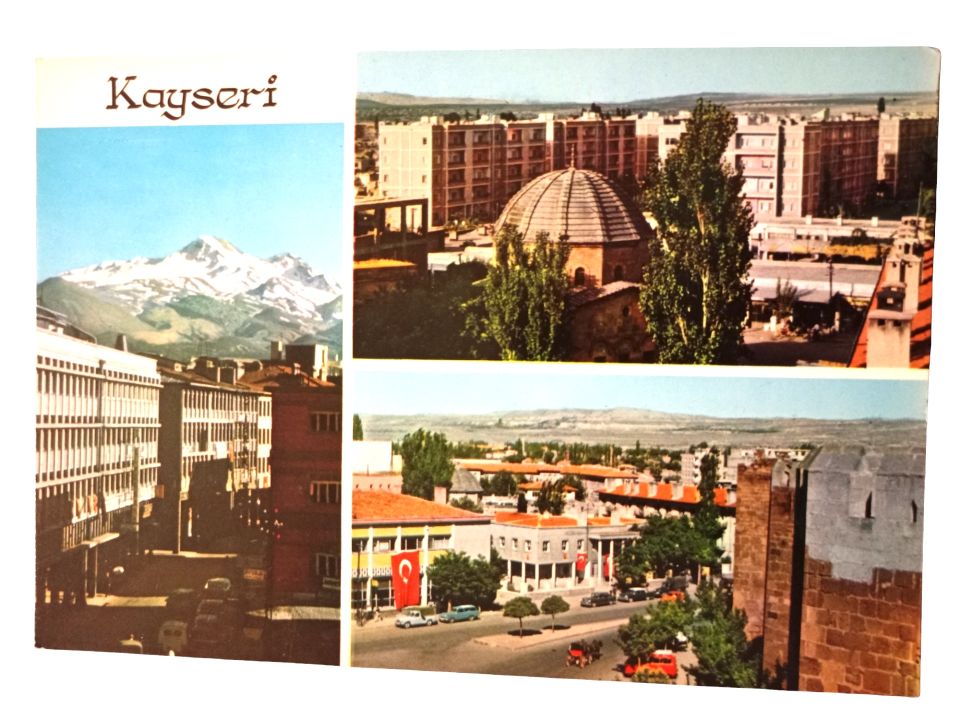 Şehirden muhtelif görünüşler KAYSERİ / 1970'li yıllara ait kartpostal - Arkası yazısız
