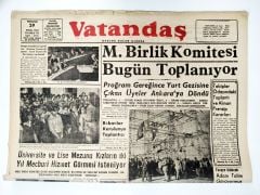 Milli Birlik Komitesi bugün toplanıyor, Adana, Vatandaş gazetesi, 29 Eylül 1960 - Efemera