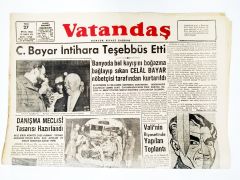 Celal BAYAR intihara teşebbüs etti - Adana Vatandaş gazetesi,  27 Eylül 1960 - Efemera
