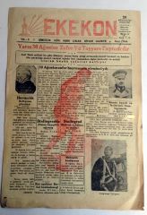Konya Ekekon gazetesi - 29 Ağustos 1942 30 Ağustos - Efemera