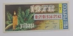 31 Aralık 1978 - Tam bilet - Milli Piyango bileti - Efemera