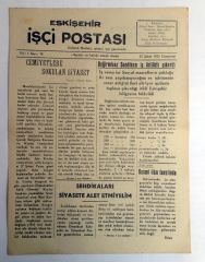 Eskişehir İşçi Postası gazetesi - 23 Şubat 1952 - Efemera
