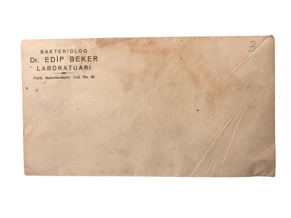 Bakteriolog Dr. Edip BEKER Laboratuarı - Antetli zarf