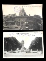 Damgalı, postadan geçmiş, 2 adet Paris kartpostal