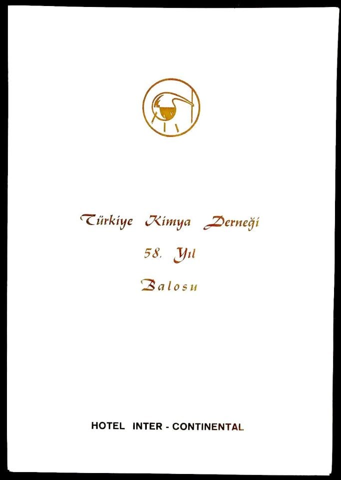 Türkiye Kimya Derneği 57. yıl - Sheraton Hotel /  Program + Menü