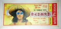 30 Temmuz 1973 Yarım bilet - Milli Piyango - Efemera