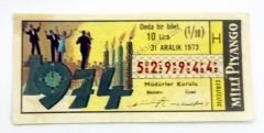 31 Aralık 1973 Onda bir bilet - Milli Piyango bileti - Efemera